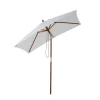 Outsunny Sonnenschirm, Knickbarer Gartenschirm, Strandschirm, 3-stufig Einstellbar, Holz+Polyester, Creme, 200 X 150 X 230 Cm
