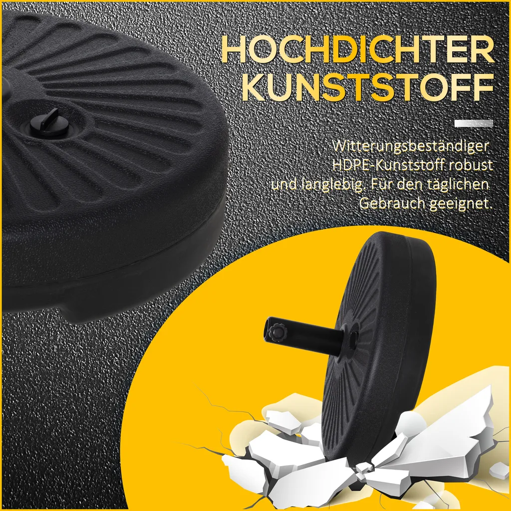 Outsunny Sonnenschirmständer 22 Kg Schirmständer Für Sonnenschirm Schirmstangen 38 Mm Sonnenschirmfuß Für Garten Terrasse Balkon Zement Schwarz Ø51 X 30H Cm 4 Outsunny Sonnenschirmständer 22 Kg Schirmständer Für Sonnenschirm Schirmstangen 38 Mm Sonnenschirmfuß Für Garten Terrasse Balkon Zement Schwarz Ø51 X 30H Cm – Bild 4