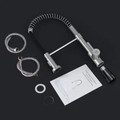 Küchenarmatur Mit Brause, M Mehoom Wasserhahn Küche 360° Drehbar, Mischbatterie Küche Warmes Und Kaltes Wasser Verfügbar, Spiralfeder Armatur Küche Aus Edelstahl, Spültischarmatur Mit 2 Strahlarten -Garten- & Gewächshäuser Geschäft 5694f924fa601355f16cbe75c6028219