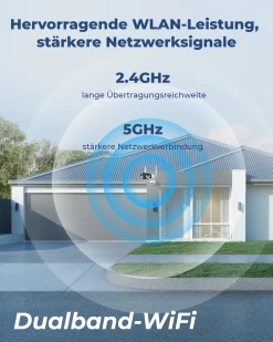 Reolink 4K Dual-Lens WLAN Überwachungskamera Aussen, 180° Ultra-Weitwinkel, Person-/Fahrzeug-/Haustier-Erkennung, 2,4/5 GHz WiFi, Farbnachtsicht, 2-Wege-Audio, Duo 2 WiFi -Garten- & Gewächshäuser Geschäft 56acbe600f3ab329afe0aed9b5e78cf4