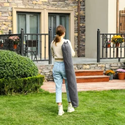 SONGMICS Hängematte, 210 X 150 Cm, Mit 2 Kissen, Bis Zu 300 Kg Belastbar, Mit 2 Holzstangen, Outdoor, Grau GDC022G01 -Garten- & Gewächshäuser Geschäft 56ae73cd67a746535468968fd5d85482