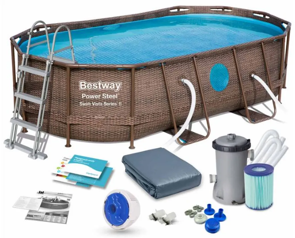Bestway 56714 Oval Aufstellpool Mit Bullauge Swim Vista 427x250x100 CmGestalten: Oval, Maße: 4 - 4,99 M, Filterpumpe: 58383 13 Bestway 56714 Oval Aufstellpool Mit Bullauge Swim Vista 427x250x100 CmGestalten: Oval, Maße: 4 - 4,99 M, Filterpumpe: 58383 – Bild 13
