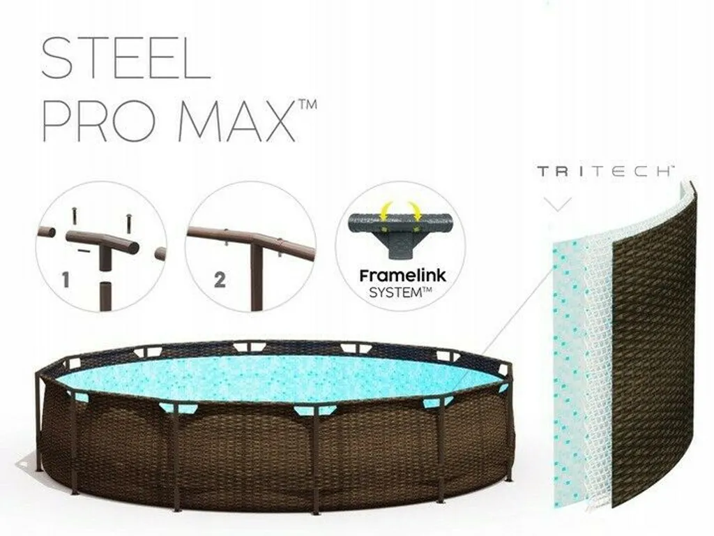 BESTWAY 56709 Steel Pro Max Frame Pool Set Rund Filterpumpe Leiter Braun 366x100 15 BESTWAY 56709 Steel Pro Max Frame Pool Set Rund Filterpumpe Leiter Braun 366x100 – Bild 15