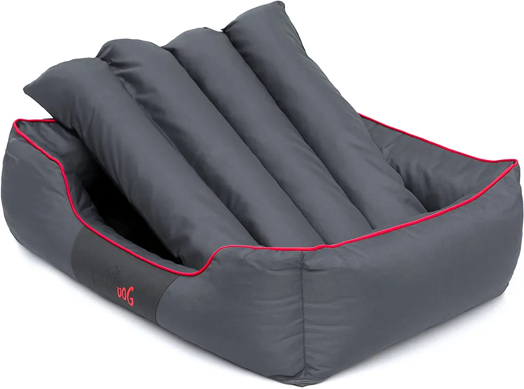 Hobbydog Hundebett, Sofa, Korb Tierbett Comfort, Größe XL, 82 X 62 Cm, Grau Mit Einem Roten Streifen 4 Hobbydog Hundebett, Sofa, Korb Tierbett Comfort, Größe XL, 82 X 62 Cm, Grau Mit Einem Roten Streifen – Bild 4