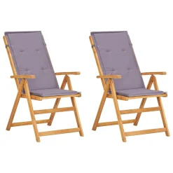 VidaXL Verstellbare Gartenstühle 2 Stk. Braun Massivholz Akazie
