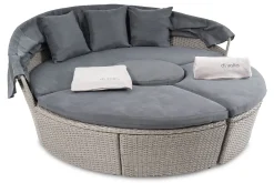 Di Volio Polyrattan Sonneninsel MILANO - Garteninsel Mit Faltbarem Sonnendach & Hocker-Tisch Im Exklusiven Rattan-Design Inkl. Zwei Fleecedecken -Garten- & Gewächshäuser Geschäft 57198de074d7075a07e34f2f136d9bf0