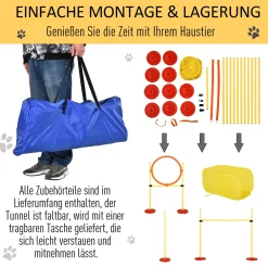PawHut Hunde Agility Hürden Set, Hundetrainings-Set, Hindernislauf, Kunststoff, Polyester, Gelb, 128 X 23 X 9-100 Cm 15 PawHut Hunde Agility Hürden Set, Hundetrainings-Set, Hindernislauf, Kunststoff, Polyester, Gelb, 128 X 23 X 9-100 Cm -Garten- & Gewächshäuser Geschäft 5759659323ff8bd8aee5910da84f77fd
