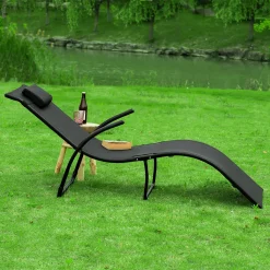 SoBuy OGS45-SCH Sonnenliege Klappbar Gartenliege Relaxstuhl Liegestuhl Mit Kopfkissen Klappliege Schwarz Belastbarkeit 150 Kg BHT Ca: 60x69x173cm -Garten- & Gewächshäuser Geschäft 576cee18ce445fa05639c6942f62ec5b