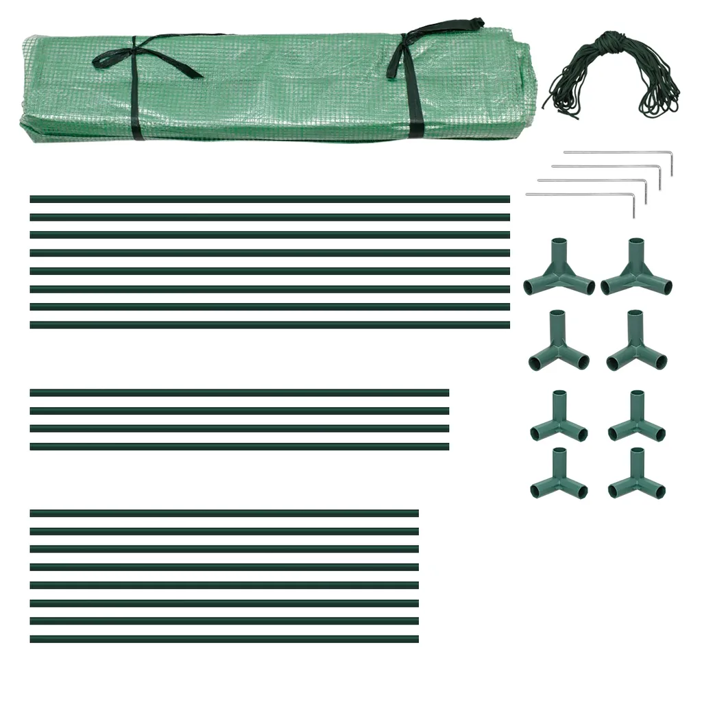 ECD Germany Gewächshaus Mit Gitternetzfolie Und Tür, 200x79x168 Cm, Grün, Für Garten Tomaten Zur Aufzucht, Optimales Pflanzenwachstum, Schrägdach, Treibhaus Tomatenhaus Frühbeet 6 ECD Germany Gewächshaus Mit Gitternetzfolie Und Tür, 200x79x168 Cm, Grün, Für Garten Tomaten Zur Aufzucht, Optimales Pflanzenwachstum, Schrägdach, Treibhaus Tomatenhaus Frühbeet – Bild 6
