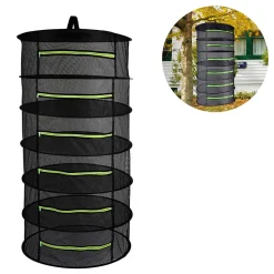 Jormftte Trockennetz Trockengestell Zum Aufhängen, Faltbar Hängenetz Mit Zum Trocknen Kräutern Trocknungsnetz, Mit Reißverschlüssen, S-Haken Und Aufbewahrungstasche