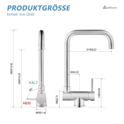 Aihom Vorfenster Küchenarmatur 360° Drehbar Spültischarmatur Wasserhahn Küche Spültischbatterie Armatur Mischbatterie Für Küche Gebürstet -Garten- & Gewächshäuser Geschäft 578320061e356884630ac0ff9b0bb816
