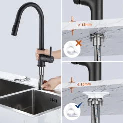 Auralum Edelstahl Küchenspüle 55 X 45 Cm Einbauspüle Für Ab 60 Cm Unterschrank, Dunkelgrau + Hochdruck Schwarz Küchenarmatur -Garten- & Gewächshäuser Geschäft 579b8ce5f729b9a71051fec67c06fb5b 2