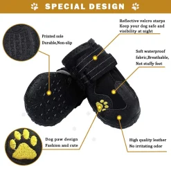 Jormftte Wasserdichte Hundeschuhe, 4 Pcs Hundeschuhe Pfotenschutz, Wasserdicht Mit Anti-rutsch Sole Passend Für Mittlere Und Große Hunde -Garten- & Gewächshäuser Geschäft 57af78db8cc1ef69976597770cc031f2