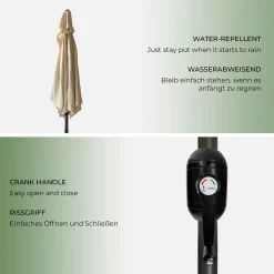 MIADOMODO® Sonnenschirm - 300 Cm, Mit Kurbel, Höhenverstellbar, UV-Schutz, Farbwahl - Gartenschirm, Terrassenschirm, Balkonschirm 10 MIADOMODO® Sonnenschirm - 300 Cm, Mit Kurbel, Höhenverstellbar, UV-Schutz, Farbwahl - Gartenschirm, Terrassenschirm, Balkonschirm -Garten- & Gewächshäuser Geschäft 57b4f5a26a271be1a7d3431055ffda21