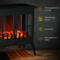 HOMCOM LED Elektrokamin 1000/2000W Standkamin Kaminofen Mit Flammeneffekt Innenraumheizung Mit Überhitzungsschutz 2 Heizstufen Stahl Schwarz 60 X 37 X 60,5 Cm 12 HOMCOM LED Elektrokamin 1000/2000W Standkamin Kaminofen Mit Flammeneffekt Innenraumheizung Mit Überhitzungsschutz 2 Heizstufen Stahl Schwarz 60 X 37 X 60,5 Cm -Garten- & Gewächshäuser Geschäft 582008c04a2a584bc107b6a15f3020c5