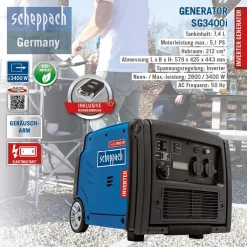 SCHEPPACH Stromerzeuger Inverter Benzin Stromgenerator Notstromaggregat SG3400i 20 SCHEPPACH Stromerzeuger Inverter Benzin Stromgenerator Notstromaggregat SG3400i -Garten- & Gewächshäuser Geschäft 583a6ccd4fbe38c89bcd1516039bddfd