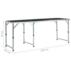 VidaXL Klappbarer Campingtisch Grau Aluminium 180 X 60 Cm 17 VidaXL Klappbarer Campingtisch Grau Aluminium 180 X 60 Cm -Garten- & Gewächshäuser Geschäft 584a0da5d52ea2f7087fb3eb5294c7aa