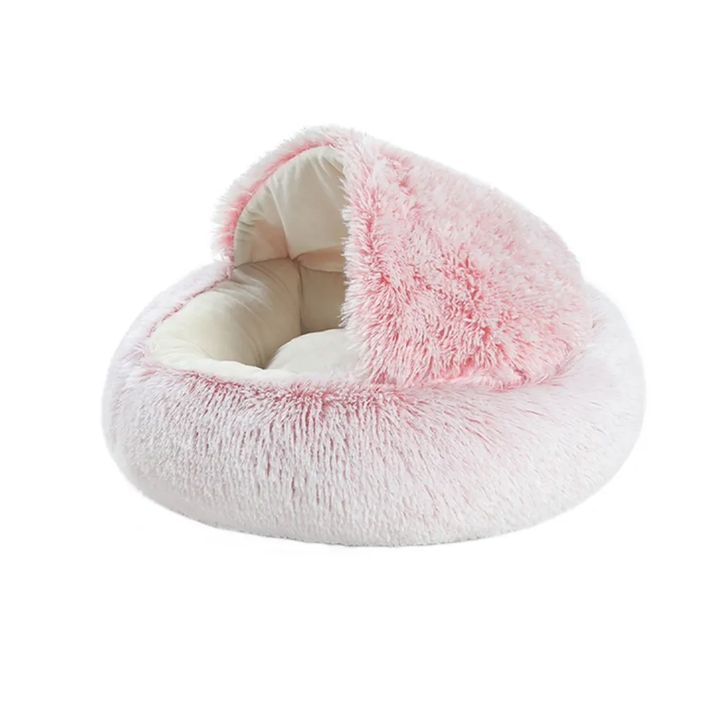 Jefety Hundebett Katzenbett Flauschige Langer Plüsch Warmer Schlafsack Rundes Haustierbett Rosa M 1 Jefety Hundebett Katzenbett Flauschige Langer Plüsch Warmer Schlafsack Rundes Haustierbett Rosa M