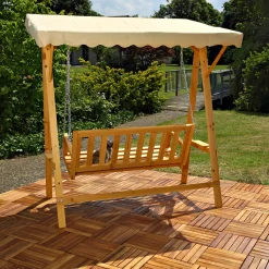 Mucola Hollywoodschaukel Gartenschaukel Hängeschaukel Schaukelbank Holz Dach Schaukel -Garten- & Gewächshäuser Geschäft 5883a67940f15c8426c9864dc8cef98f