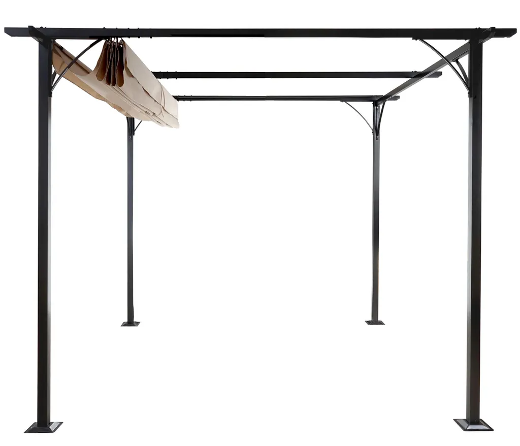 Mendler Pergola MCW-C42, Garten Pavillon, Stabiles 6cm-Gestell + Schiebedach Creme 3x3m 9 Mendler Pergola MCW-C42, Garten Pavillon, Stabiles 6cm-Gestell + Schiebedach Creme 3x3m – Bild 9