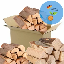 HussenAlarm Buche Brennholz 90kg Kaminholz Feuerholz Trocken & Ofenfertig Länge Ca 25cm Holz