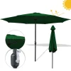 EINFEBEN 3.5m Sonnenschirm Marktschirm Mit Handkurbel UV40+ Outdoor-Schirm Terrassen Gartenschirm,Gruen