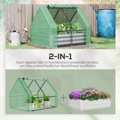 Outsunny Foliengewächshaus Frühbeet Mit Tür Zum Aufrollen Gewächshaus Treibhaus Tomatenhaus 127 X 95 X 92 Cm Grün -Garten- & Gewächshäuser Geschäft 5938257b64b707d3d748993d578c921b