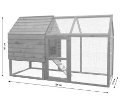 Dehner Hühnerstall Megi, Mit Freilaufgehege, Ca. 199 X 76 X 122 Cm, Tannenholz, Hellbraun -Garten- & Gewächshäuser Geschäft 594a96f6322fe7697150e44a5f814841