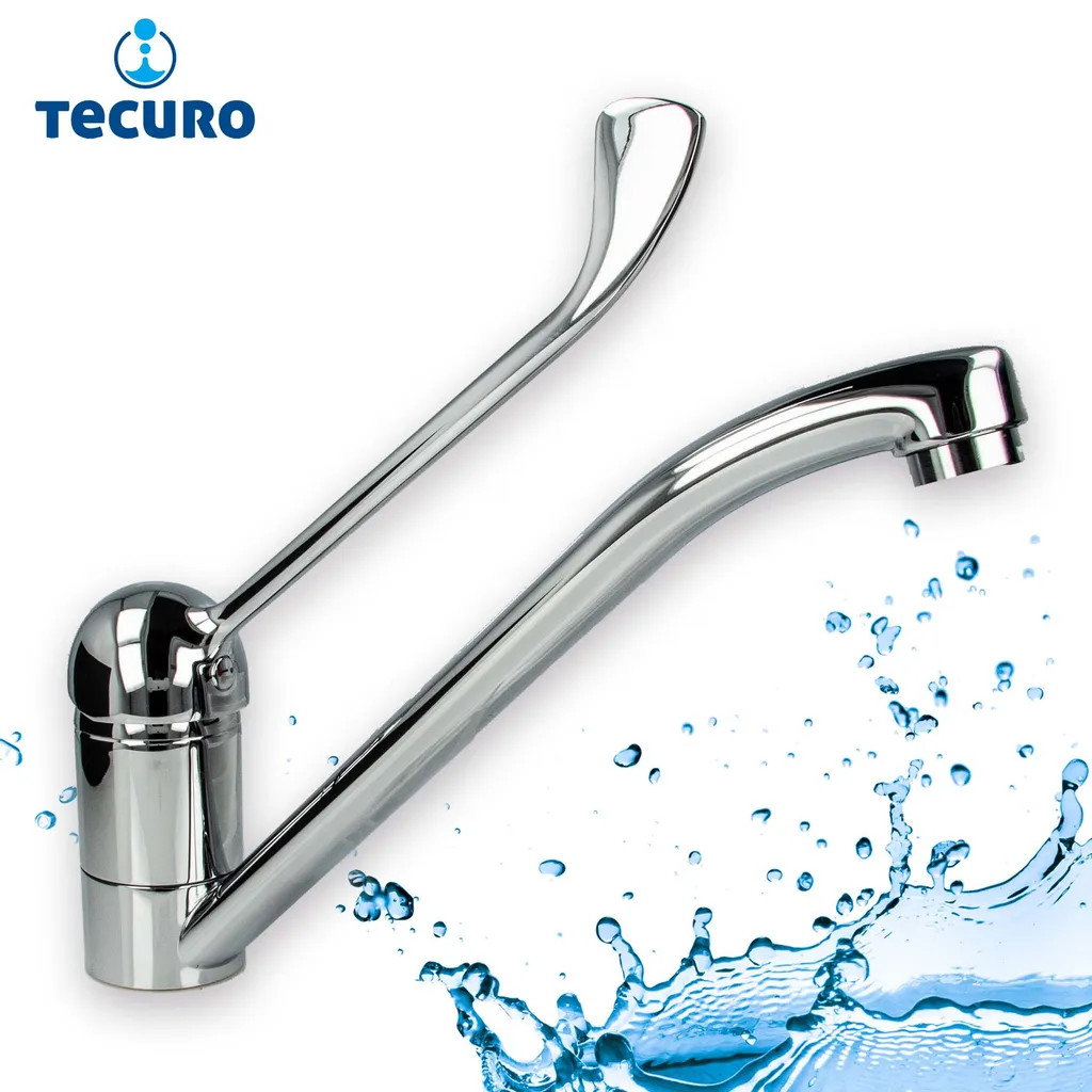 Tecuro Arzthebel-Einhebel Spültischarmatur NIEDERDRUCK Mit Langem Griff Chrom 1 Tecuro Arzthebel-Einhebel Spültischarmatur NIEDERDRUCK Mit Langem Griff Chrom