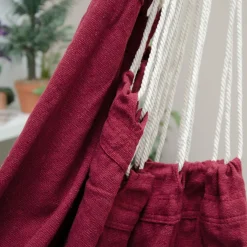 Amanka XXL Hängestuhl 2 Personen Hängematte | Max. 150 Kg Belastbar | Großer Hängesitz 185x130 Cm | 100% Baumwolle | Hängesessel Inkl. Swivel | Bordeaux Rot -Garten- & Gewächshäuser Geschäft 59a4873e7ae300de614f0f7b8be65e00