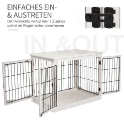 PawHut Hundehütte Hundehaus Transportbox Mit Tischoberfläche Kleintierkäfig Für Innen Hundebox Tierkäfig Haustier MDF Metall Weiß 81 X 58,5 X 66 Cm 14 PawHut Hundehütte Hundehaus Transportbox Mit Tischoberfläche Kleintierkäfig Für Innen Hundebox Tierkäfig Haustier MDF Metall Weiß 81 X 58,5 X 66 Cm -Garten- & Gewächshäuser Geschäft 59acdecda575322b0e177468056e22d1