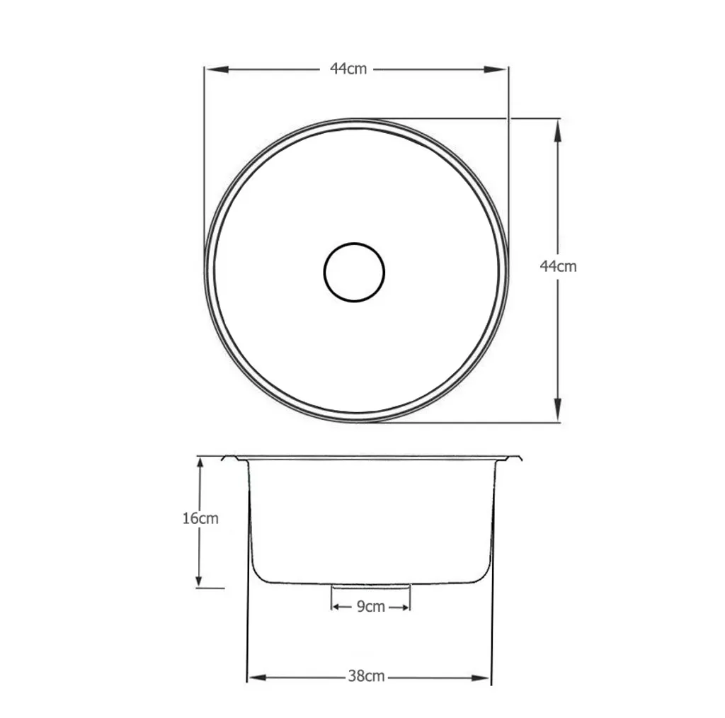 Keton Edelstahl Rund Küchenspüle 44cm Ø Edelstahlspüle Spüle Einbauspüle Spülbecken 2 Keton Edelstahl Rund Küchenspüle 44cm Ø Edelstahlspüle Spüle Einbauspüle Spülbecken – Bild 2