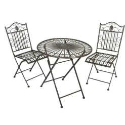 Garden Pleasure Balkonset Mangan Schwarzbraun - Klappbares Und Platzsparendes Terrassen Oder Balkon Set