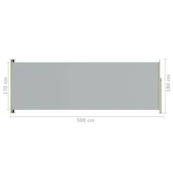 VidaXL Seitenmarkise Ausziehbar 180x500 Cm Grau -Garten- & Gewächshäuser Geschäft 59c443d1f5ad0d88be1345d94a26df5a