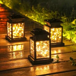 Jesunfuzhu LED Außen Solarleuchte Garten Beleuchtung Solar Licht Lampe IP44 Wasserfest Deko Solar Akkubetrieben Garten Terrasse Balkon (Stern)