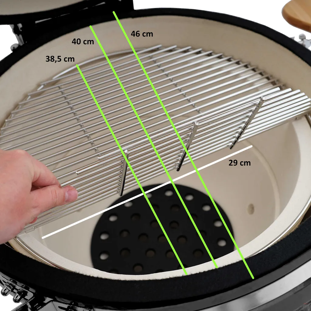 BBQ-Toro Kamado Grill Holzkohlegrill Ø 46 Cm "KURO" Mit Bambusablage, Thermometer, Rot 3 BBQ-Toro Kamado Grill Holzkohlegrill Ø 46 Cm "KURO" Mit Bambusablage, Thermometer, Rot – Bild 3