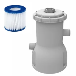 Avenli Frame Rectangular Pool Set 400 X 200 X 99 Cm, Aufstellpool, Reckteckig, Mit Pumpe, Grau