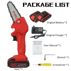 AUDEW 88VF Akku Kettensäge Elektro Motorsäge Einhandsäge Elektrokettensaege Mit 2x 2900mAh Batterie Rot -Garten- & Gewächshäuser Geschäft 5a63bbc499834485fd0ed188cb570023