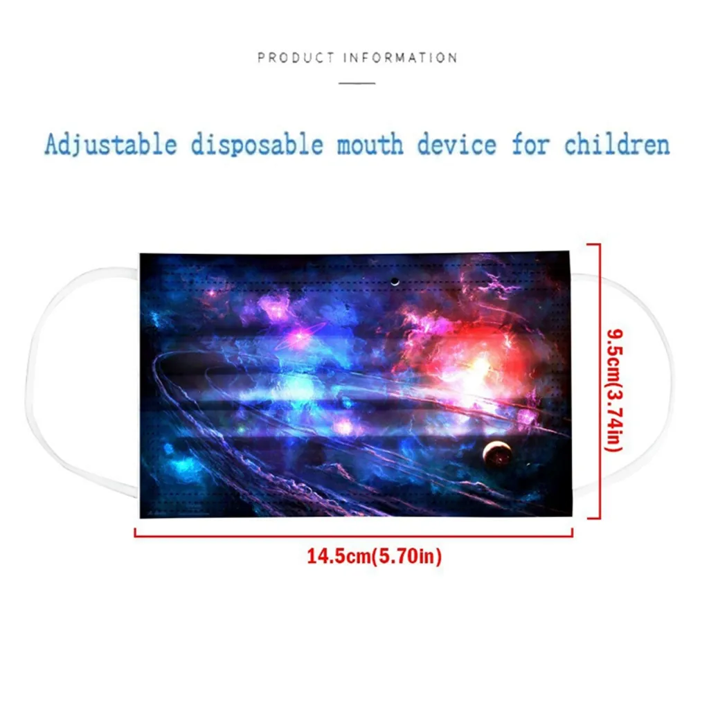 Redcoringe 100 Stk Kinder 3-lagige Einwegmasken Starry Sky Gesichtsmaske Mundmaske Staubdicht Für Jungen Mädchen 4 Redcoringe 100 Stk Kinder 3-lagige Einwegmasken Starry Sky Gesichtsmaske Mundmaske Staubdicht Für Jungen Mädchen – Bild 4
