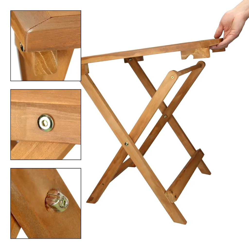 ECD Germany Gartentisch, 46x46x46 Cm, Braun, Aus Kiefernholz, Klappbar, Massiv, Für Ihren Balkon Terrasse Oder Garten, Holztisch Balkontisch Klapptisch Beistelltisch Campingtisch Tisch Gartenmöbel 3 ECD Germany Gartentisch, 46x46x46 Cm, Braun, Aus Kiefernholz, Klappbar, Massiv, Für Ihren Balkon Terrasse Oder Garten, Holztisch Balkontisch Klapptisch Beistelltisch Campingtisch Tisch Gartenmöbel – Bild 3