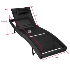 Tectake Sonnenliege Rattan Delphine - Schwarz -Garten- & Gewächshäuser Geschäft 5ac074c08b436bc013b17e1628a7b91e
