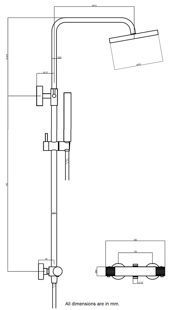 Bäder Boutique AquaNovo Rain Duschsystem Mit Thermostat 25 Cm, Gold Gebürstet 5 Bäder Boutique AquaNovo Rain Duschsystem Mit Thermostat 25 Cm, Gold Gebürstet – Bild 5