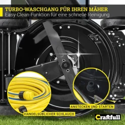 Craftfull Benzinrasenmäher CR-196-10E, 53 Cm Schnittbreite, Benzin Rasenmäher Mit Radantrieb Inkl. Elektrostarter & Rasenkamm, 196 Cc, 4,4 KW / 6PS, Euro 5 Norm, 5in1, Marken Motor, GT-Markengetriebe, 8 Stufen Höhenverstellbar, 62 Liter Fangsack, Easy-Clean-Funktion -Garten- & Gewächshäuser Geschäft 5ade610dbc7b57255f81b04555a7226f