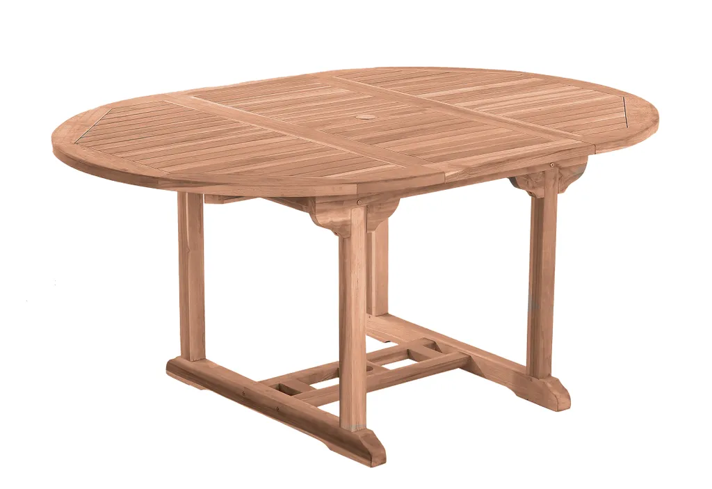 Möbilia Gartentisch Rund 120 Cm | Ausziehbar Auf 170 Cm | Mit Schirmaussparung | B 120 X T 120 X H 75 Cm | Natur | 11020016 | Serie GARTEN 2 Möbilia Gartentisch Rund 120 Cm | Ausziehbar Auf 170 Cm | Mit Schirmaussparung | B 120 X T 120 X H 75 Cm | Natur | 11020016 | Serie GARTEN – Bild 2