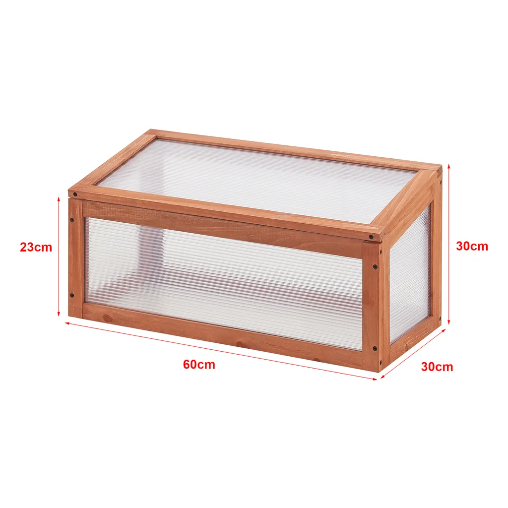 Casa.pro Frühbeet Laarbeek Mini Gewächshaus Aus Holz 60 X 30 Cm Frühbeetkasten Pflanzenbeet Kiefernholz Polycarbonat 3 Casa.pro Frühbeet Laarbeek Mini Gewächshaus Aus Holz 60 X 30 Cm Frühbeetkasten Pflanzenbeet Kiefernholz Polycarbonat – Bild 3