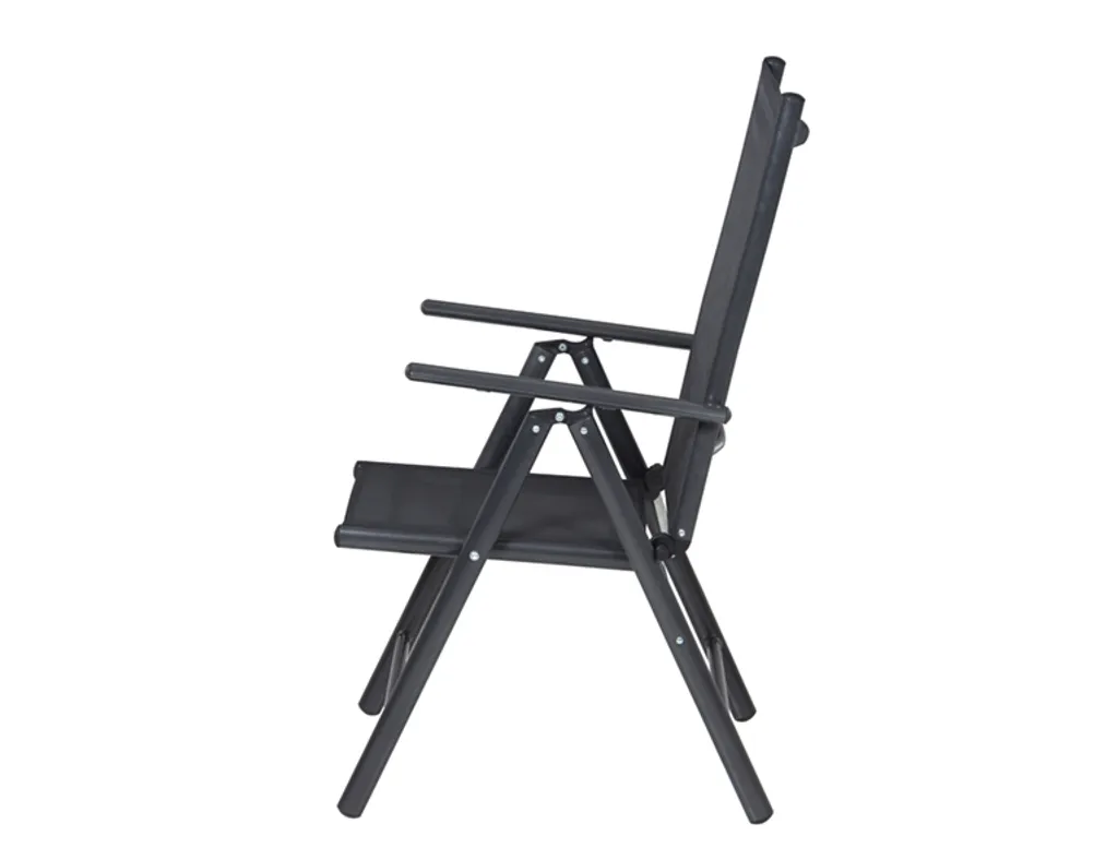 Siena Garden Saturn Klappsessel 2er Set, Gestell Aluminium In Anthrazit, Fläche Textilbezug In Schwarz 3 Siena Garden Saturn Klappsessel 2er Set, Gestell Aluminium In Anthrazit, Fläche Textilbezug In Schwarz – Bild 3