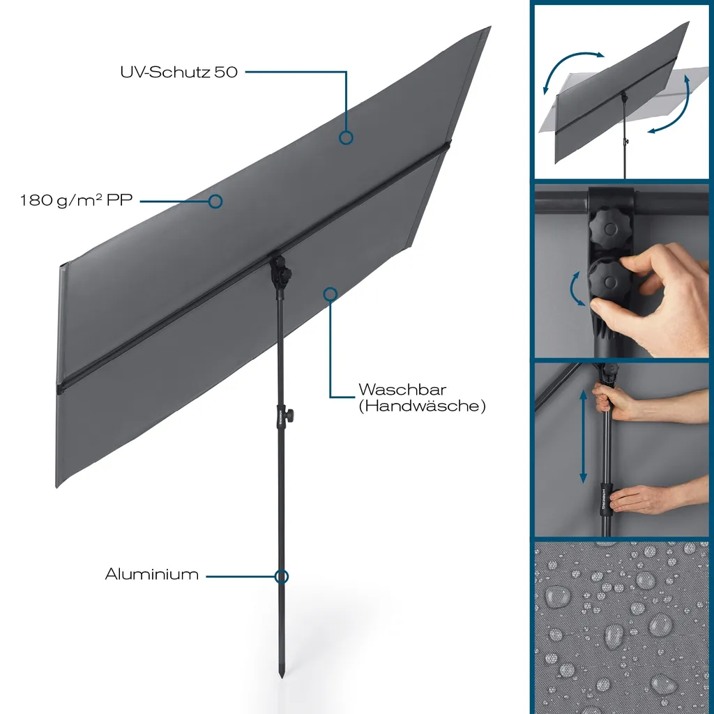 Maxxworld Sonnenschirm Gartenschirm Balkonschirm Sichtschutz Strand Schirm Wasserabweisend 6 Maxxworld Sonnenschirm Gartenschirm Balkonschirm Sichtschutz Strand Schirm Wasserabweisend – Bild 6