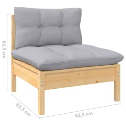 VidaXL 2-Sitzer-Gartensofa Mit Grauen Kissen Massivholz Kiefer -Garten- & Gewächshäuser Geschäft 5b7867f4c3afccfb87021c24bfefc87d