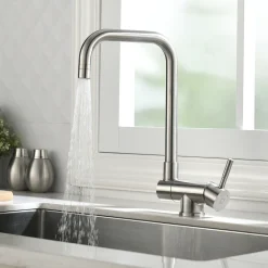 CECIPA Edelstahl Vorfenster Klappbar Küchenarmatur Wasserhahn Mischbatterie Spültischarmatur Spüle Armatur