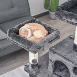 Pawhut Katzenbaum Luxus Mit Hängematte Katzenhaus Kletterbaum Mit Hängematte Und Katzenhaus Katzenspielturm Dunkelgrau 60 X 48 X 144 Cm -Garten- & Gewächshäuser Geschäft 5bd621d9d1742f8ca0f067736b26055e